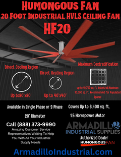 Humongous Fan 20 Foot Industrial HVLS Ceiling Fan - Humongous Fan HF20 HF20
