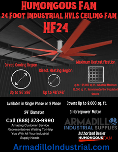 Humongous Fan 24 Foot Industrial HVLS Ceiling Fan - Humongous Fan HF24 HF24