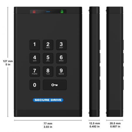Secure Drive SecureDrive® KP - Encrypted External Drive with Keypad